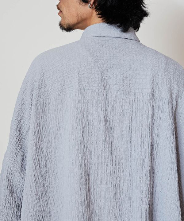 Bubble Crepe Effortless Shirt Tops by AMINA - Ametsuchi