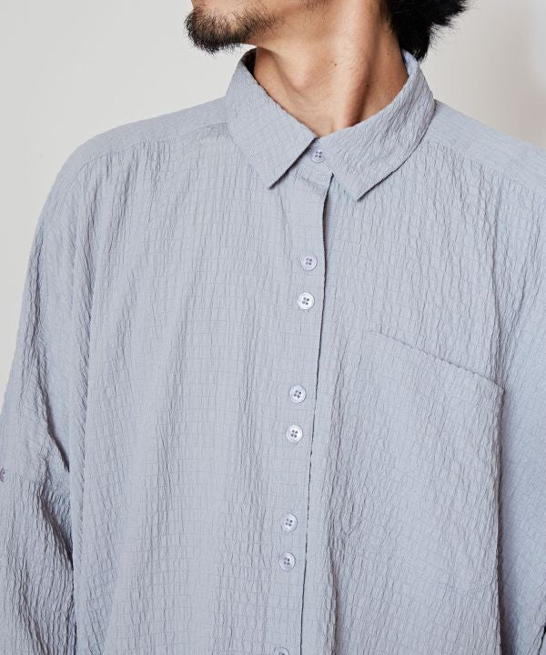 Bubble Crepe Effortless Shirt Tops by AMINA - Ametsuchi