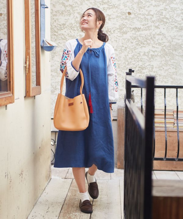 Soft Leather Handbag & Pouch Set