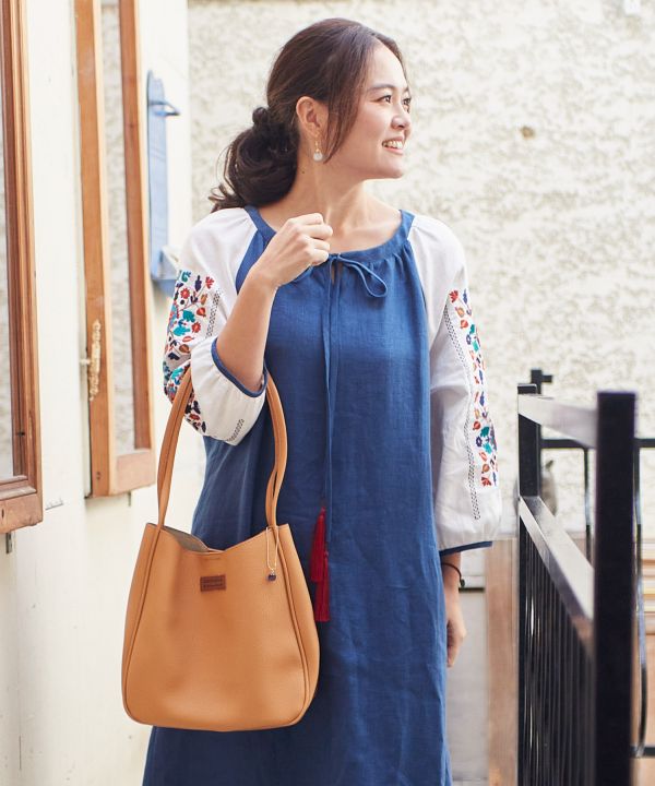 Soft Leather Handbag & Pouch Set