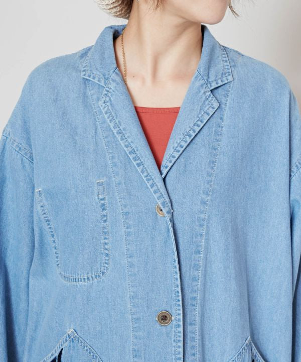Skull Embroidery Denim Cardigan Cardigans & Outerwear by AMINA - Ametsuchi