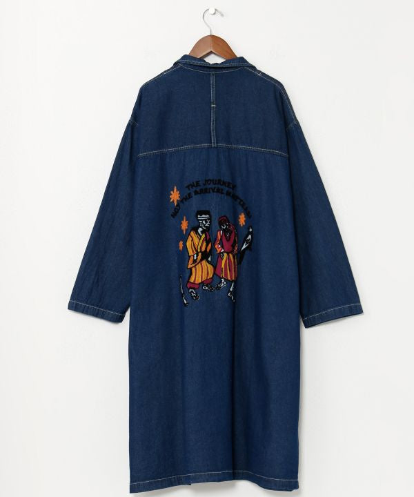 Skull Embroidery Denim Cardigan Cardigans & Outerwear by AMINA - Ametsuchi