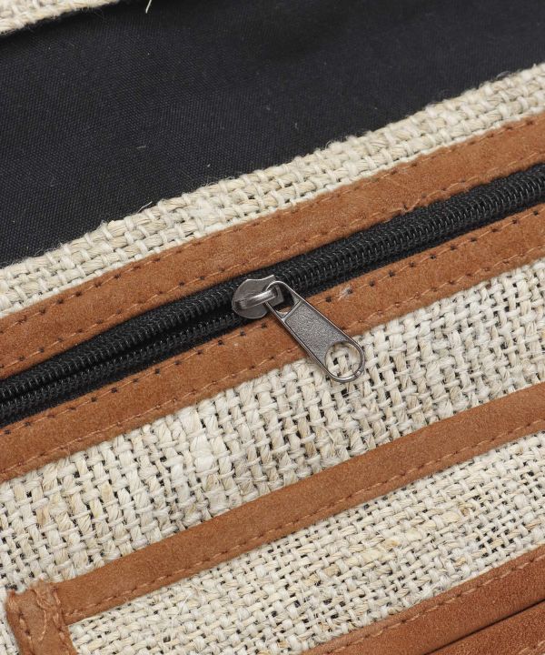 Hemp x Vintage Leather Pouch