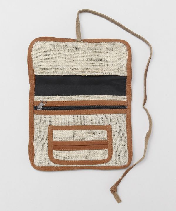 Hemp x Vintage Leather Pouch