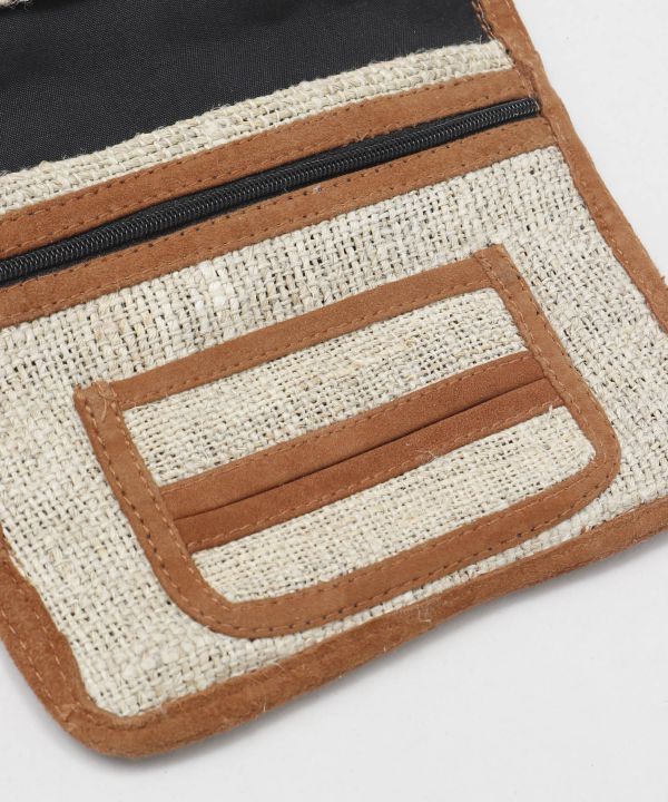 Hemp x Vintage Leather Pouch