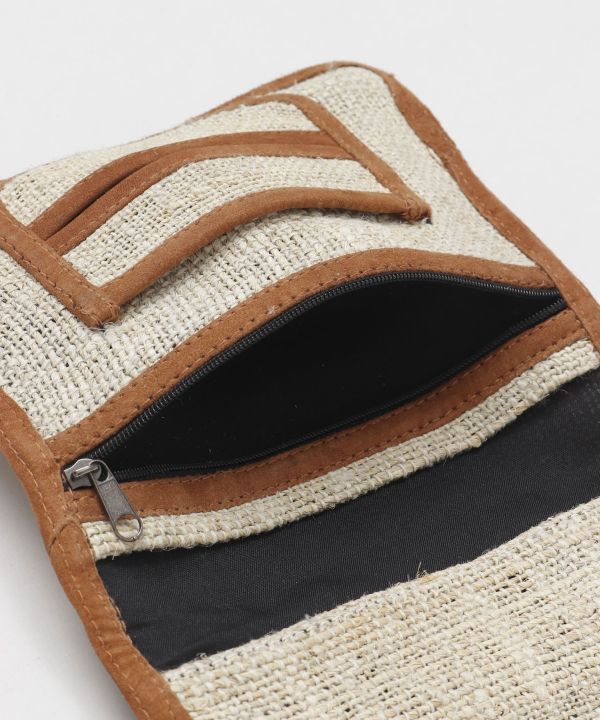 Hemp x Vintage Leather Pouch