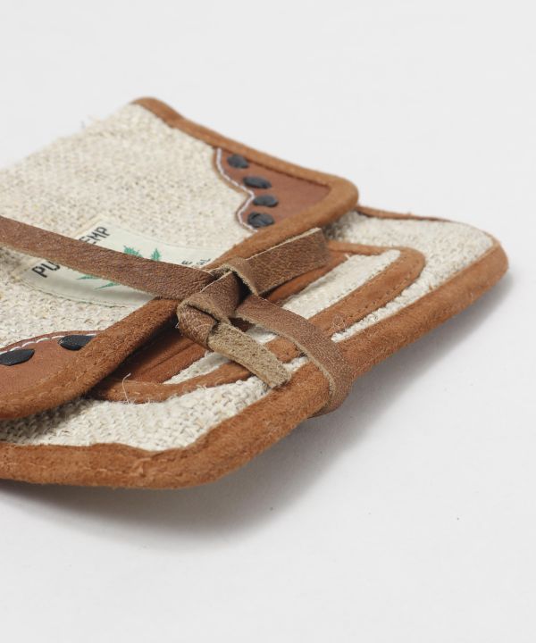 Hemp x Vintage Leather Pouch