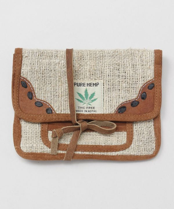 Hemp x Vintage Leather Pouch