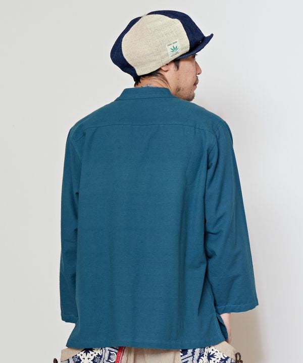 Nepalese Cotton Stand Collar Shirt - M