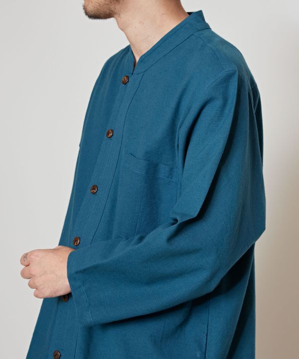 Nepalese Cotton Stand Collar Shirt - M