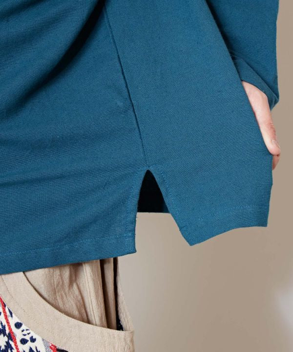 Nepalese Cotton Stand Collar Shirt - M