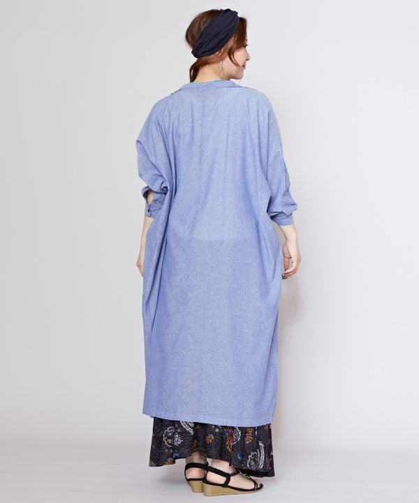 Nepalese Cotton Dolman Sleeve Shirt Dress