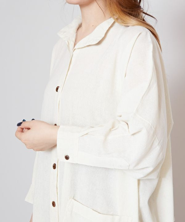 Nepalese Cotton Dolman Sleeve Shirt Dress