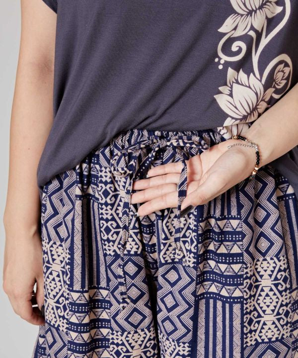 Geometric Pattern Wide Pants