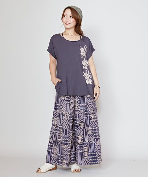 Geometric Pattern Wide Pants
