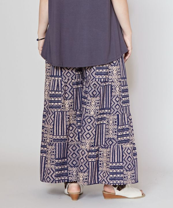 Geometric Pattern Wide Pants