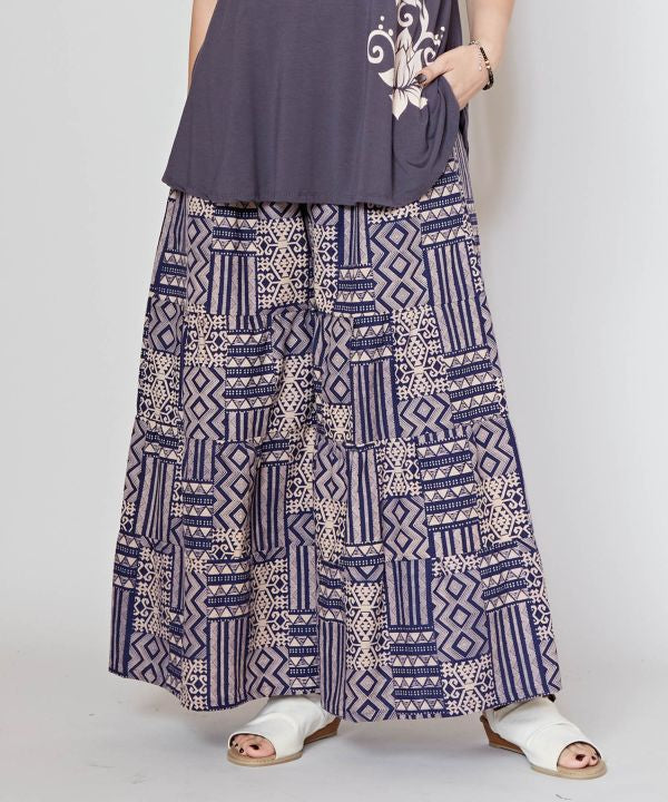 Geometric Pattern Wide Pants