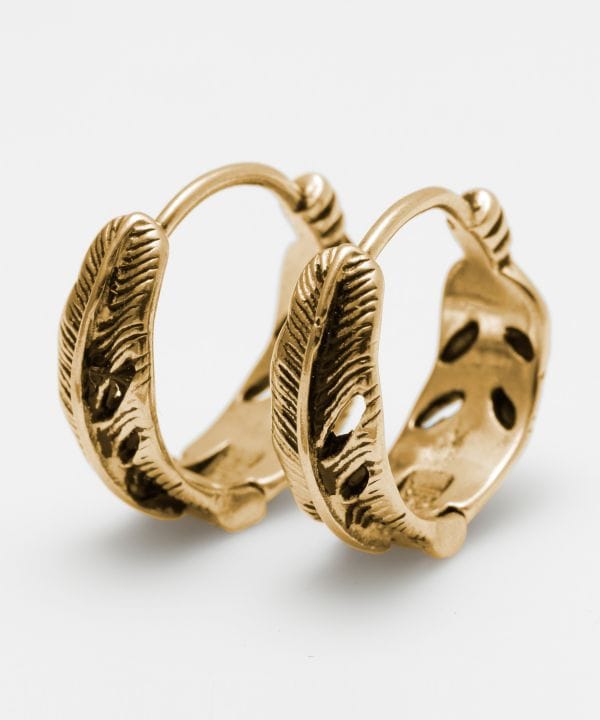 Feather Hoop Earrings