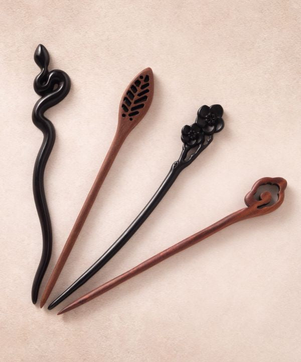 TENCHI - Wooden Kanzashi Hairpin