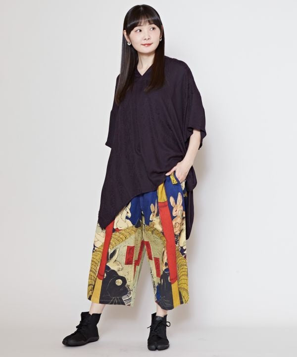 NIPPON ART Ukiyo-e Cropped Pants by Kaya - Ametsuchi