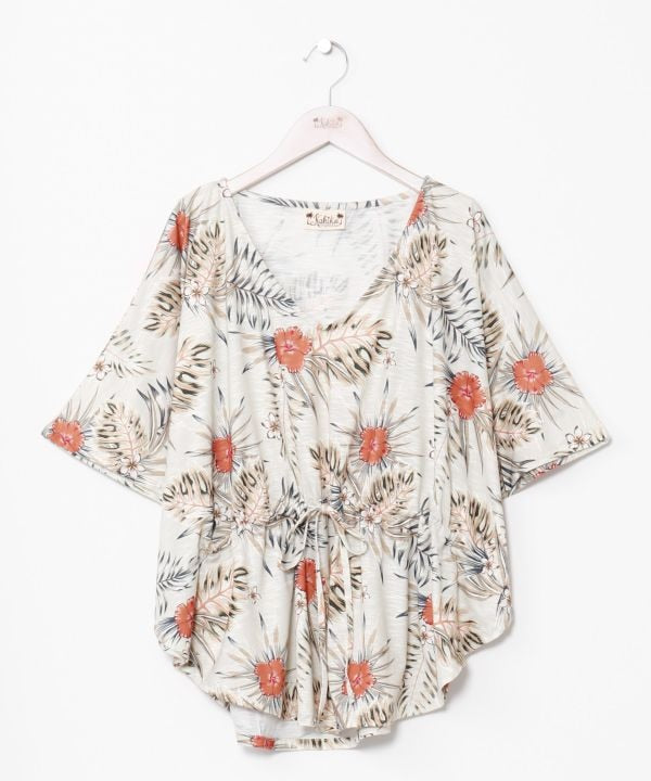 Floral Resort Poncho Top