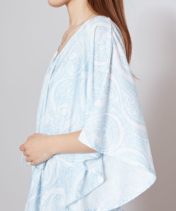 Floral Resort Poncho Top