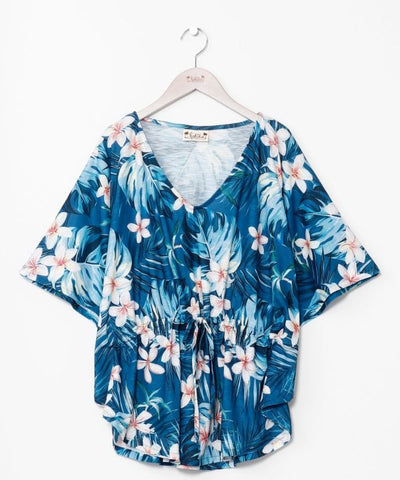 Floral Resort Poncho Top