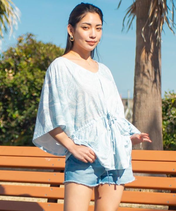 Floral Resort Poncho Top