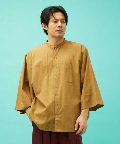 KAKUSODE Collarless Shirt by Kaya - Ametsuchi