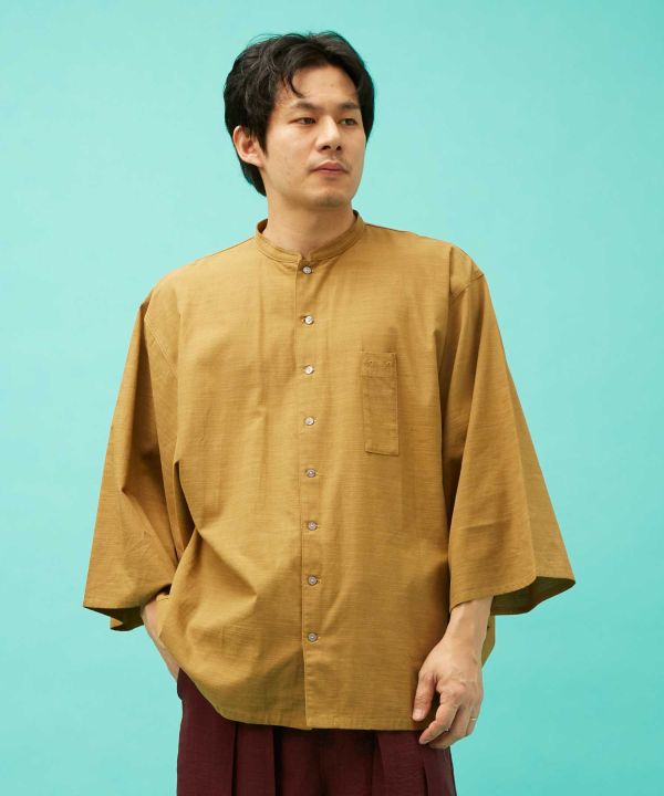 KAKUSODE Collarless Shirt - Ametsuchi
