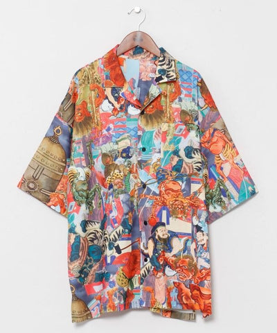 UKIYO-IRO Open Collar Shirt by Kaya - Ametsuchi