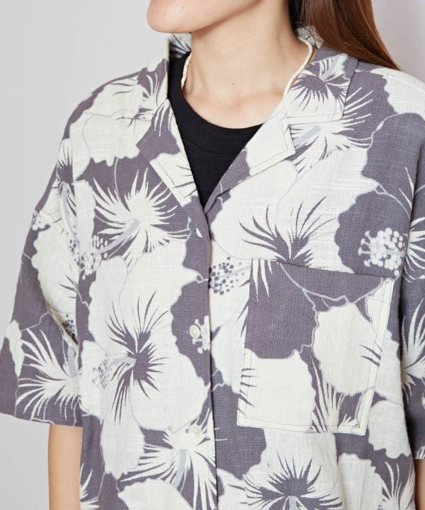 SURF＆Palms 植物短款夏威夷襯衫