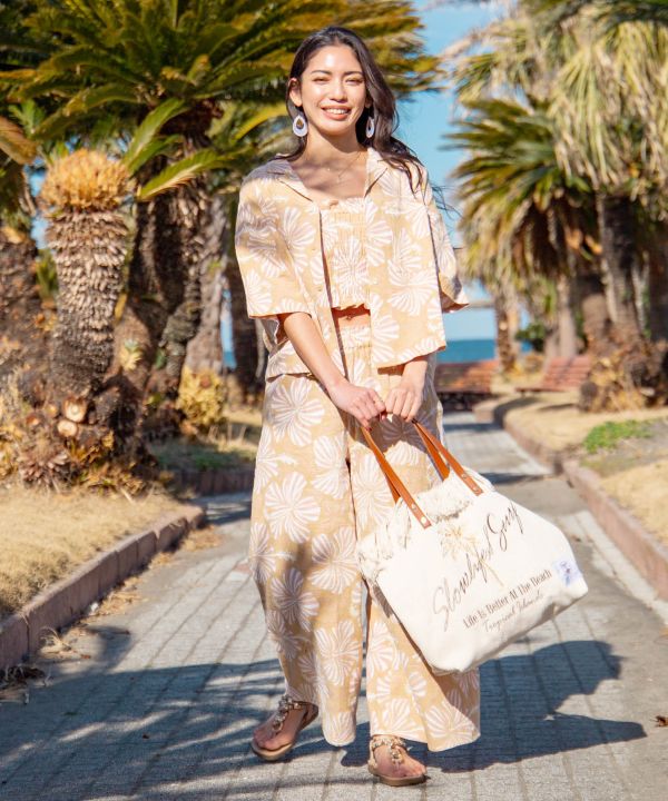 SURF＆Palms 植物短款夏威夷襯衫