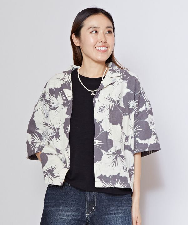 SURF＆Palms 植物短款夏威夷襯衫