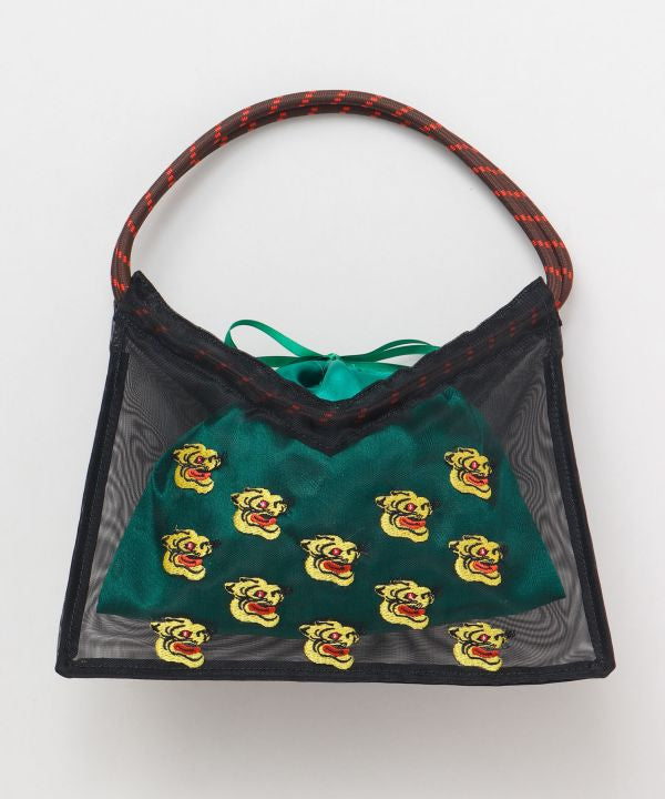 Mesh Handbag with Drawstring Pouch Set