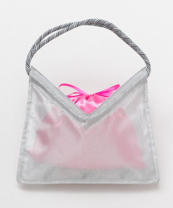 Mesh Handbag with Drawstring Pouch Set