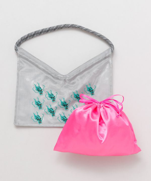 Mesh Handbag with Drawstring Pouch Set