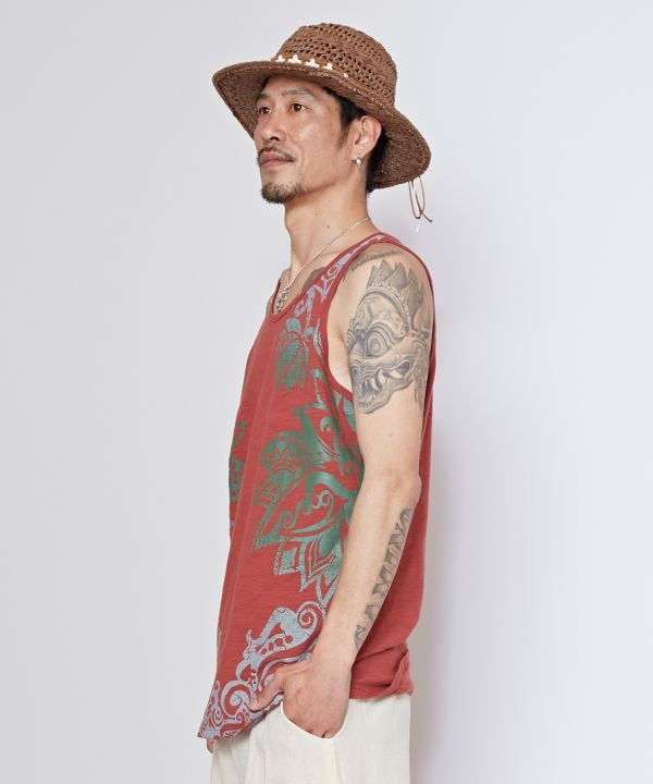 Tribal Lotus Graphic Tank Top