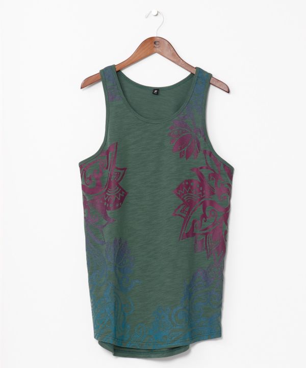 Tribal Lotus Graphic Tank Top