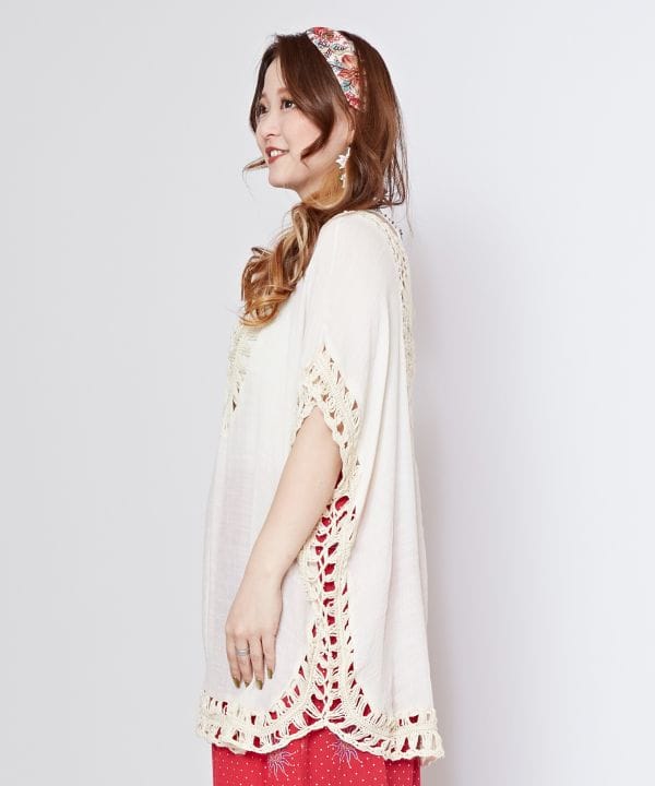 Crochet Slouchy Poncho Pullover