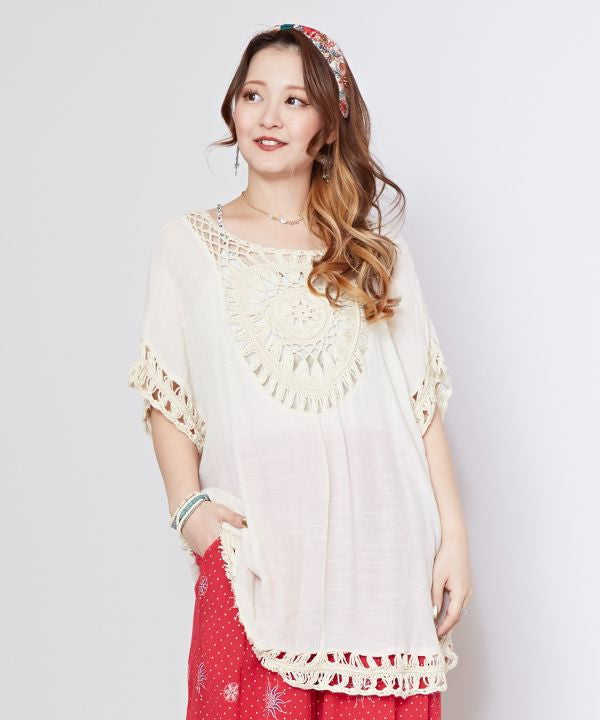 Crochet Slouchy Poncho Pullover