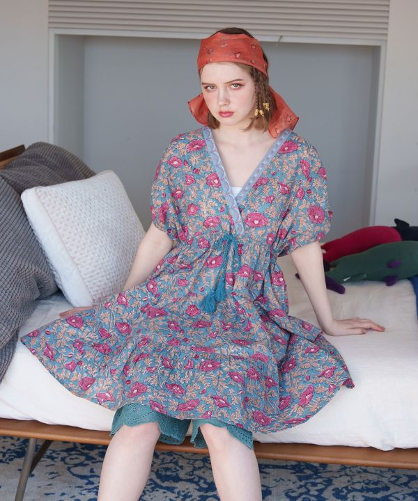 Block Print Tiered Tunic Top