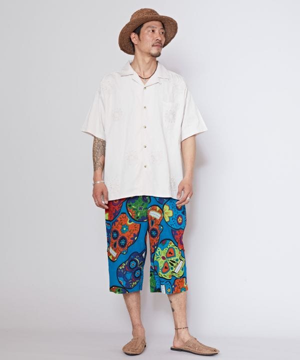 Cord Floral Embroidery Shirt