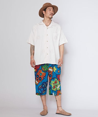 Cord Floral Embroidery Shirt