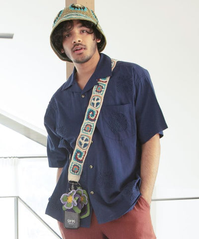 Cord Floral Embroidery Shirt