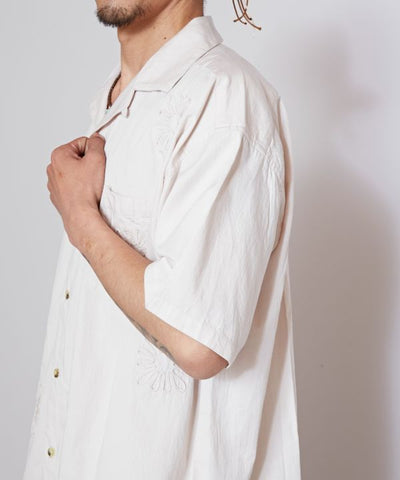 Cord Floral Embroidery Shirt