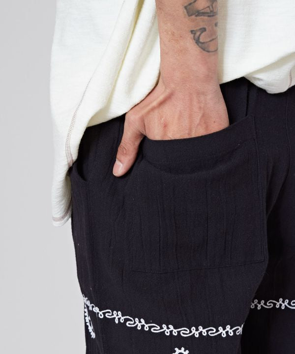 Paisley Embroidery Shorts