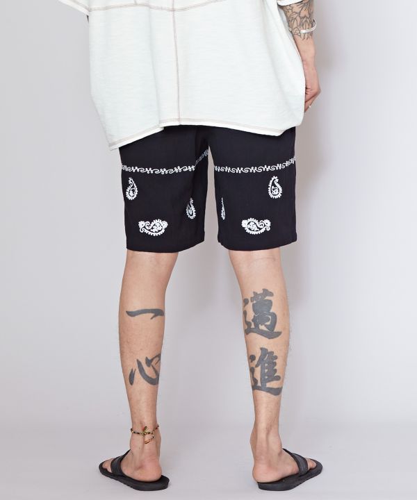 Paisley Embroidery Shorts