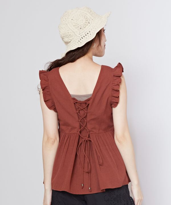 Chain Stitch Linen Blend Top