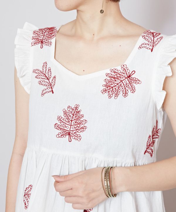 Chain Stitch Linen Blend Top